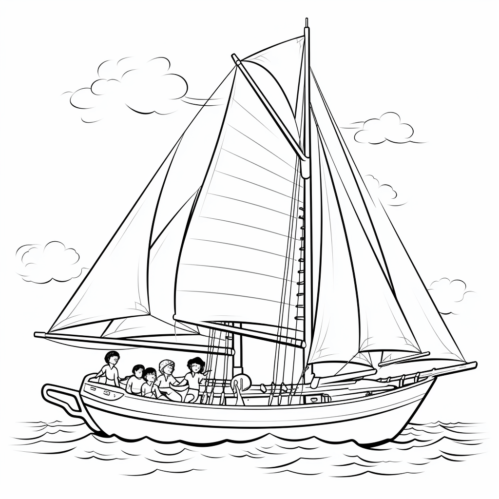 Segelboot Macht Eine Klassenfahrt Happycoloring Net