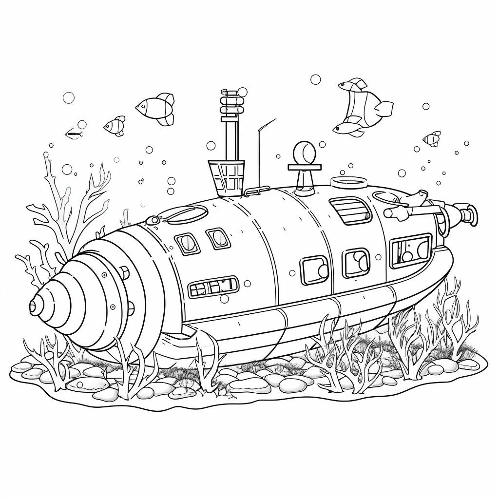 U Boot Unter Wasser Happycoloring Net