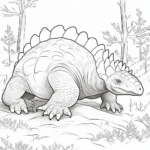 Ankylosaurus im Wald Ausmalbild und Malvorlage