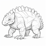 Ankylosaurus mit Keule Ausmalbild und Malvorlage