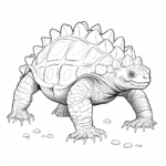 Ankylosaurus mit stacheligem Panzer Ausmalbild und Malvorlage