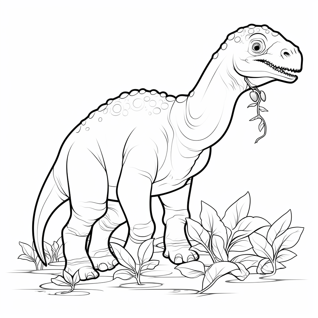 Apatosaurus knabbert an Blättern Ausmalbild und Malvorlage