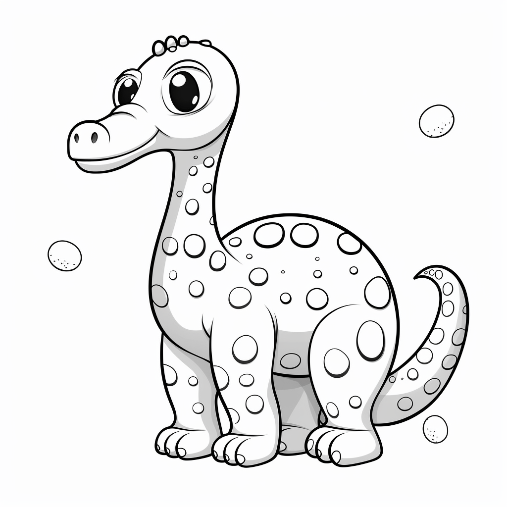 Apatosaurus mit lustigen Flecken Ausmalbild und Malvorlage