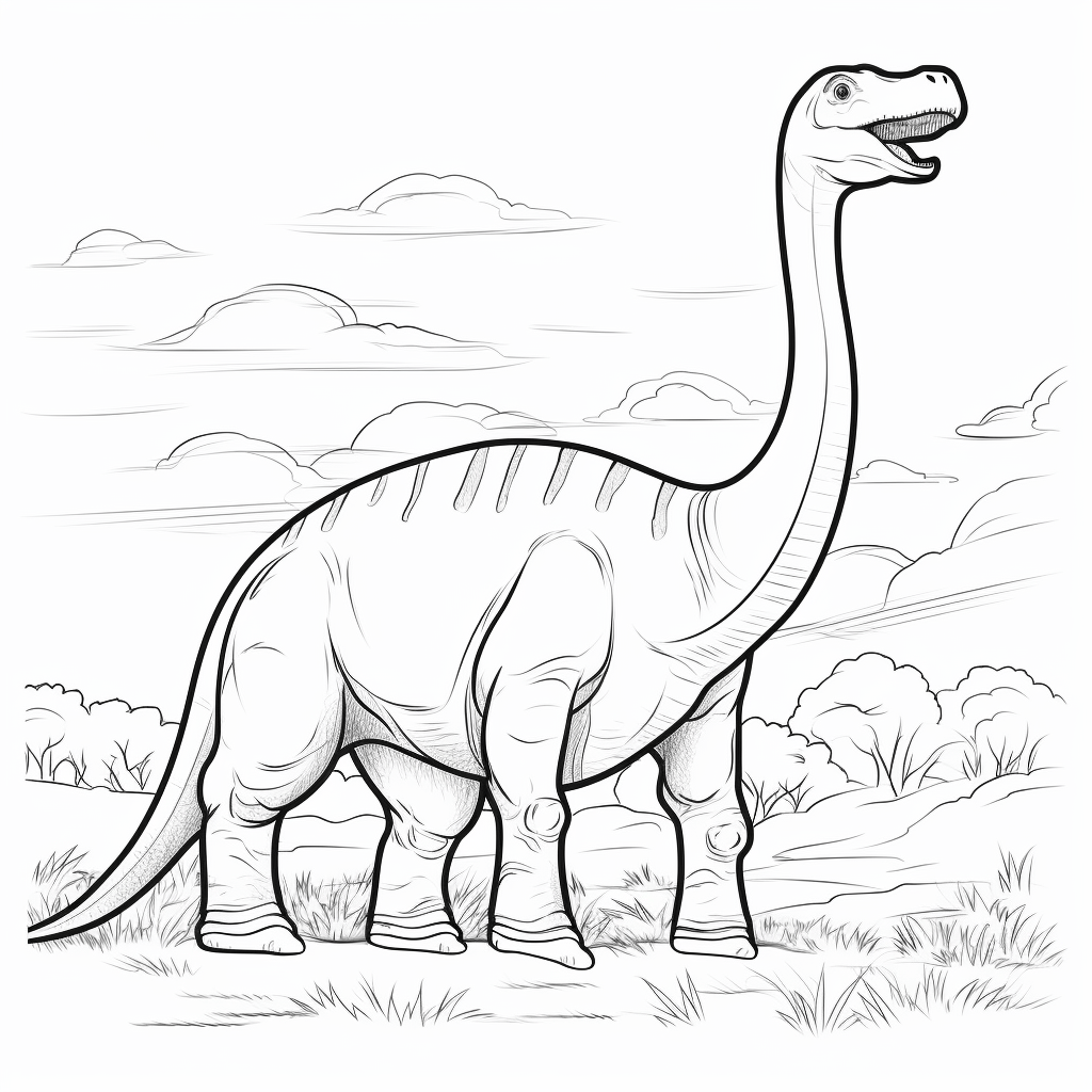 Apatosaurus reckt seinen Hals in die Höhe Ausmalbild und Malvorlage