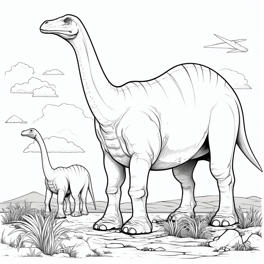 Apatosaurus und Brontosaurus Ausmalbild und Malvorlage