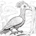 Archaeopteryx sitzt auf einem Baum Ausmalbild und Malvorlage