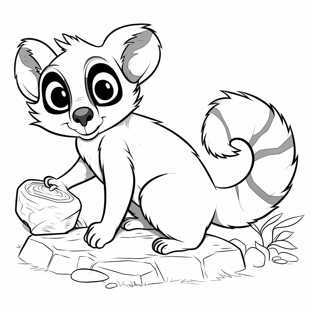 Banane in Lemurhand Ausmalbild und Malvorlage