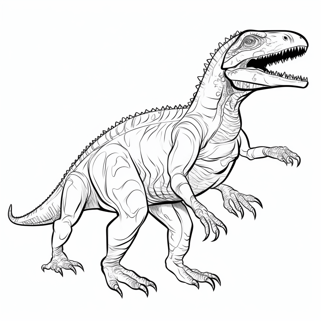 Carcharodontosaurus breitet seine Flügel aus Ausmalbild und Malvorlage