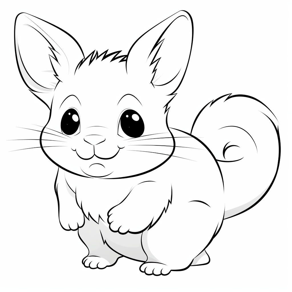 Chinchilla erkundet Umgebung Ausmalbild und Malvorlage