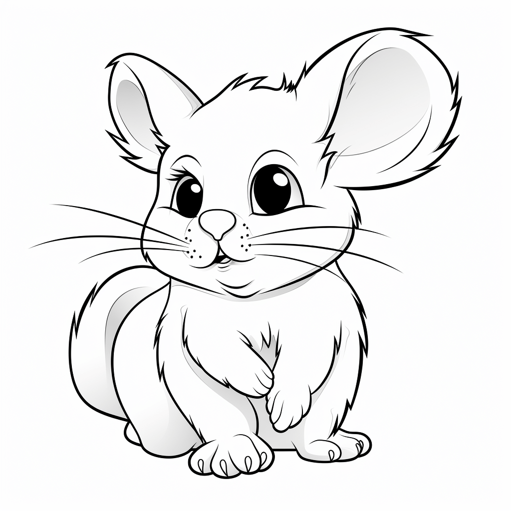 Chinchilla erschrickt vor Hund Ausmalbild und Malvorlage