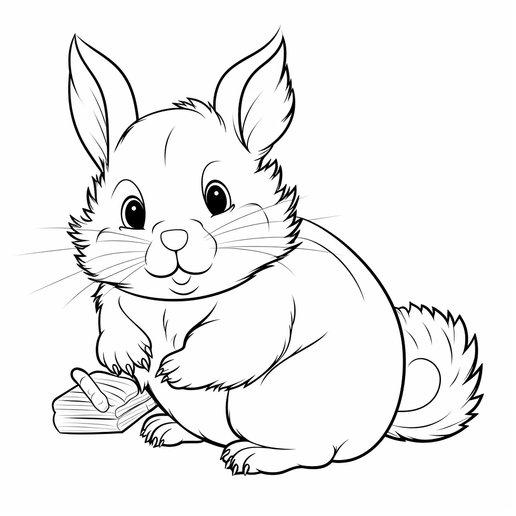 Chinchilla knabbert an Karotte Ausmalbild und Malvorlage