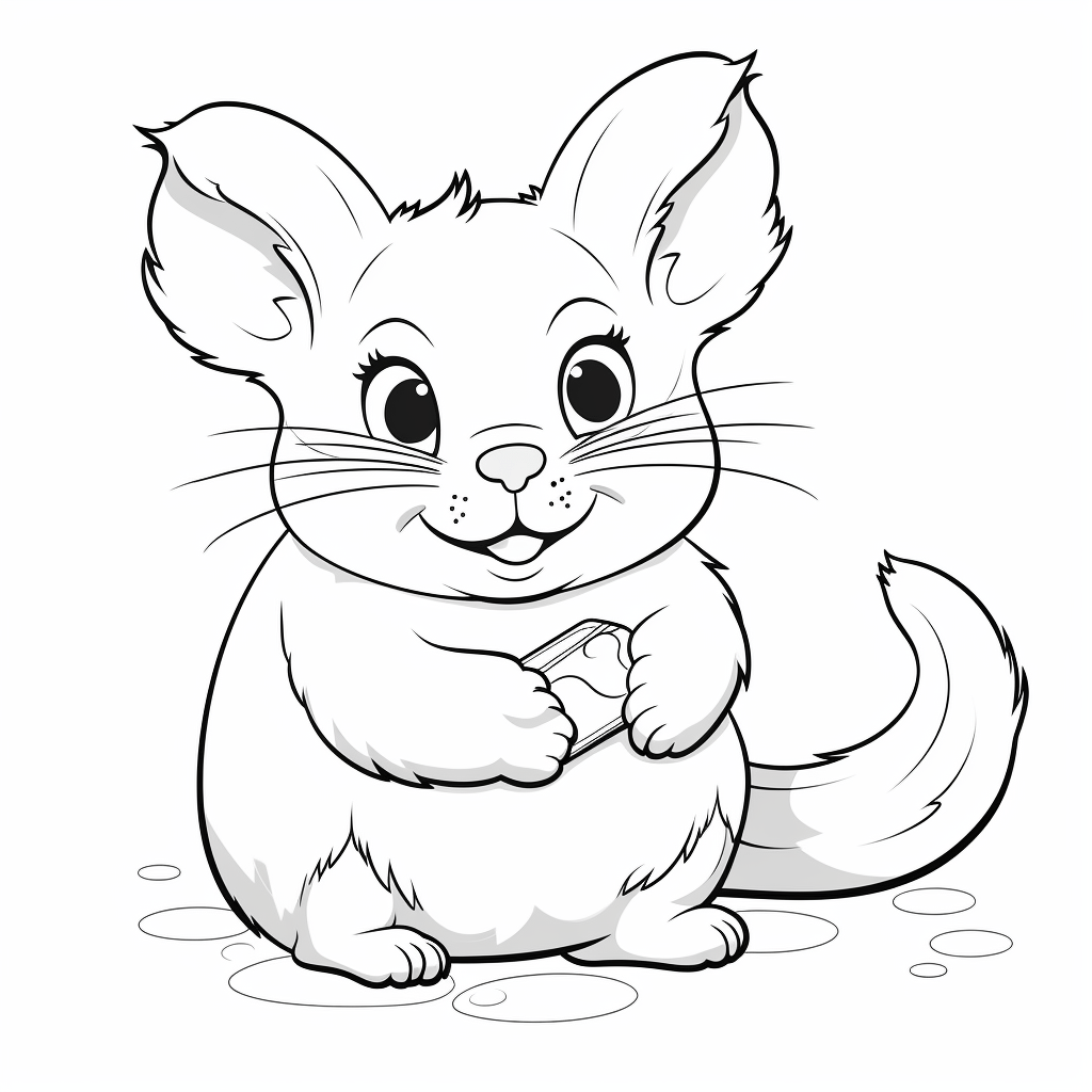 Chinchilla lacht laut Ausmalbild und Malvorlage