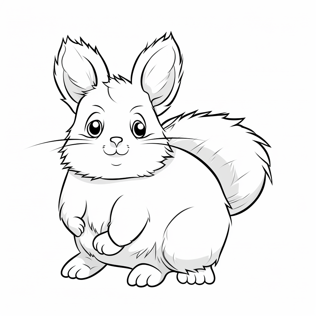 Chinchilla mit dichtem Pelz Ausmalbild und Malvorlage