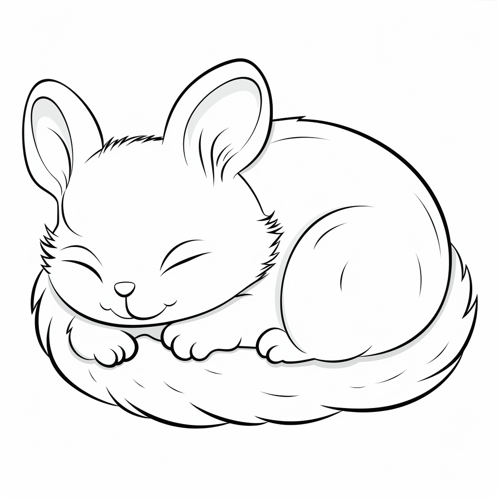 Chinchilla träumt in Hängematte Ausmalbild und Malvorlage