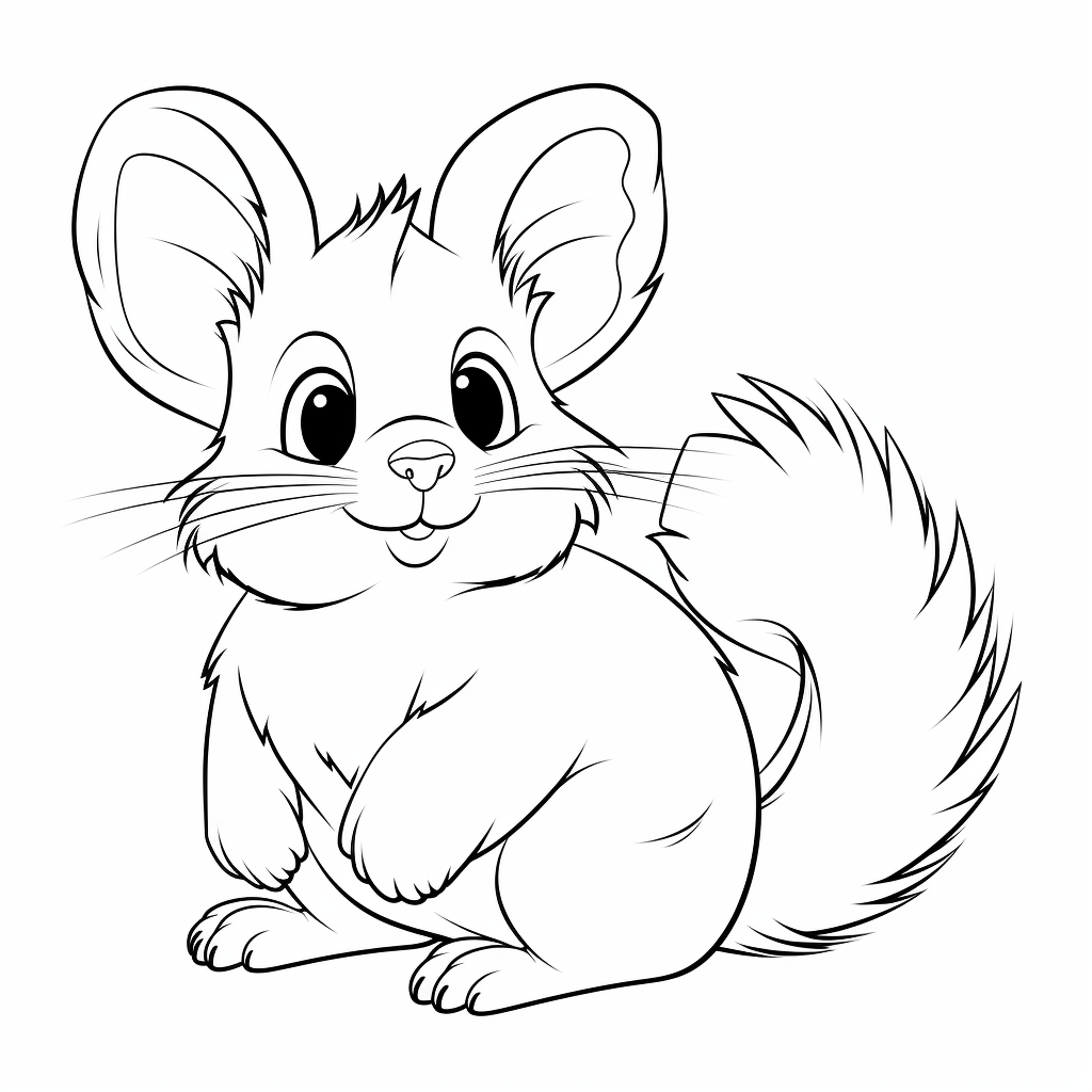 Chinchilla versteckt sich hinter Kaktus Ausmalbild und Malvorlage