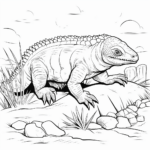 Dimetrodon rennt hinter Eidechse her Ausmalbild und Malvorlage