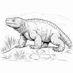 Dimetrodon verfolgt Eidechse Ausmalbild und Malvorlage