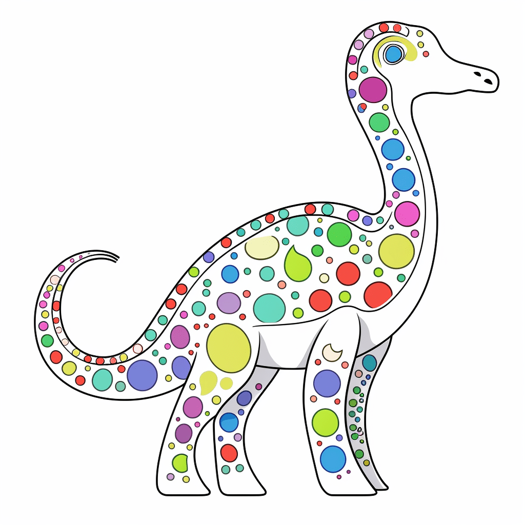Diplodocus hat gemusterte Flecken auf dem Rücken Ausmalbild und Malvorlage
