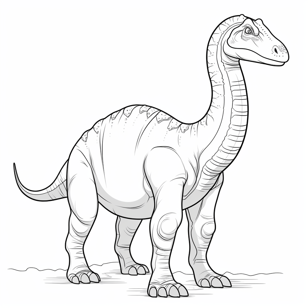 Diplodocus reckt seinen Hals in die Höhe Ausmalbild und Malvorlage