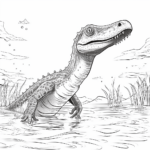 Dromaeosaurus im Wasser Ausmalbild und Malvorlage