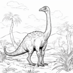 Dromaeosaurus in der Steppe Ausmalbild und Malvorlage