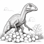 Dromaeosaurus mit Eiern Ausmalbild und Malvorlage