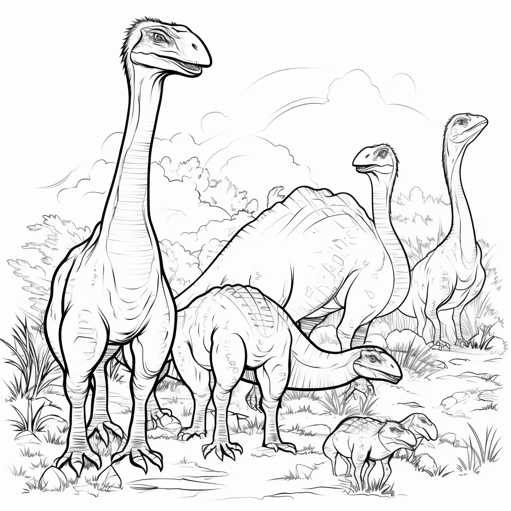 Dromaeosaurus mit einem Velociraptor Ausmalbild und Malvorlage