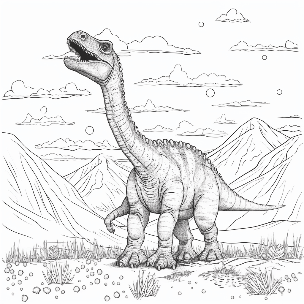 Dromaeosaurus vor einer Aschewolke Ausmalbild und Malvorlage