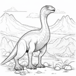 Dromaeosaurus vor einer Lavaströmung Ausmalbild und Malvorlage