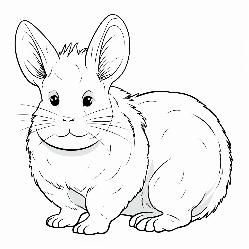 Flauschiges Chinchilla Ausmalbild und Malvorlage