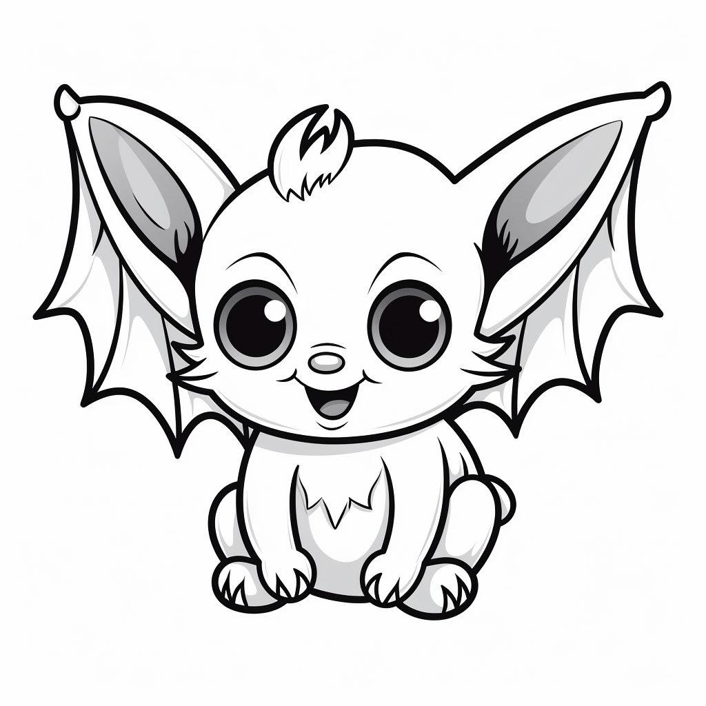 Fledermaus mit großen Augen Ausmalbild und Malvorlage