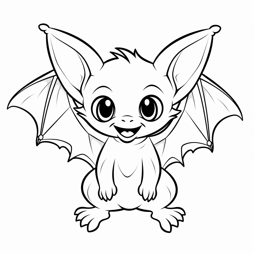 Fledermaus mit roten Augen Ausmalbild und Malvorlage