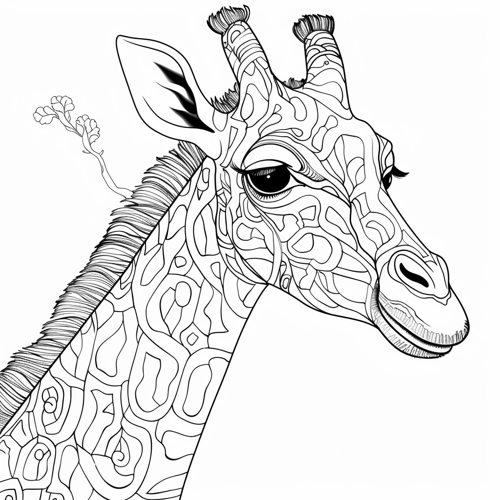 Fressende Giraffe Ausmalbild und Malvorlage