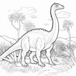 Gallimimus mit vollem Bauch Ausmalbild und Malvorlage