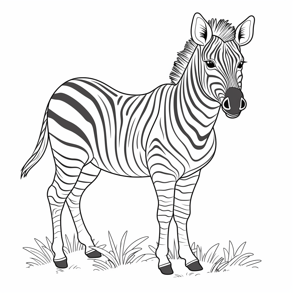 Gestreiftes Zebra Ausmalbild und Malvorlage