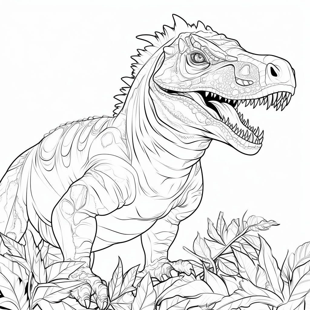 Giganotosaurus streicht seine Federn glatt Ausmalbild und Malvorlage