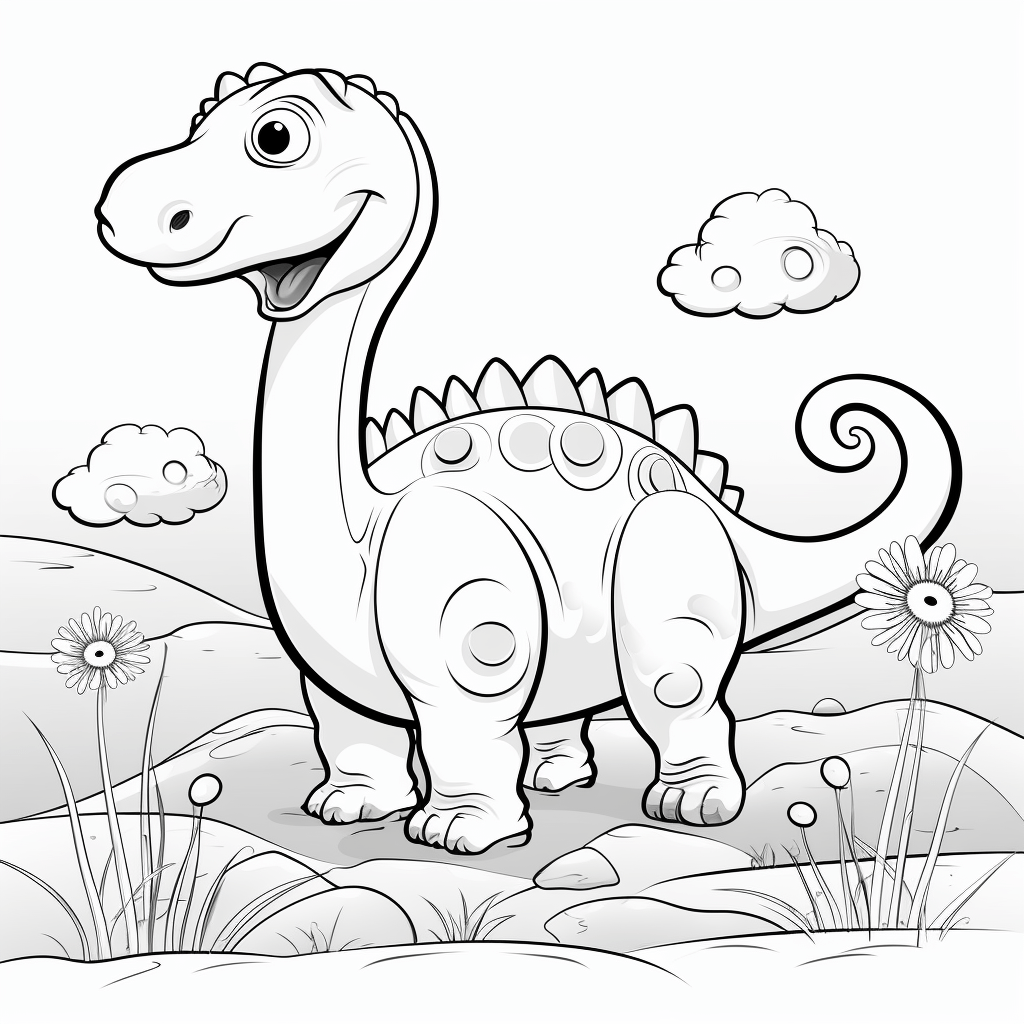 Glücklicher Apatosaurus Ausmalbild und Malvorlage