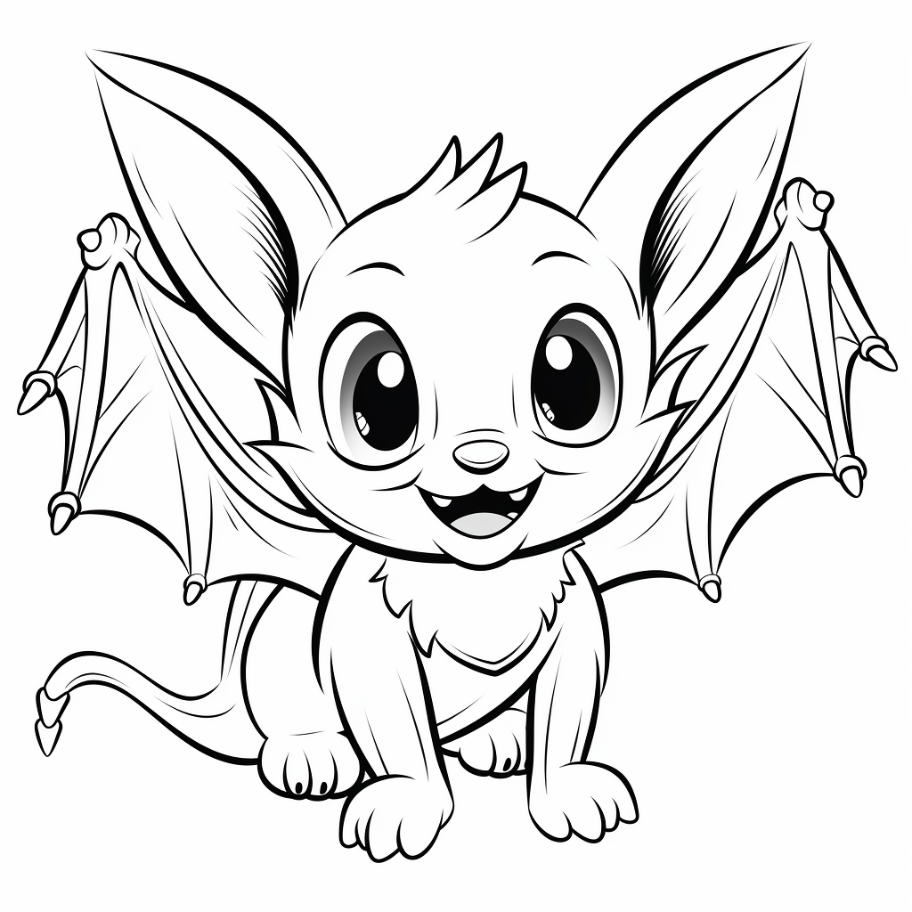 Gruselige Fledermaus Ausmalbild und Malvorlage