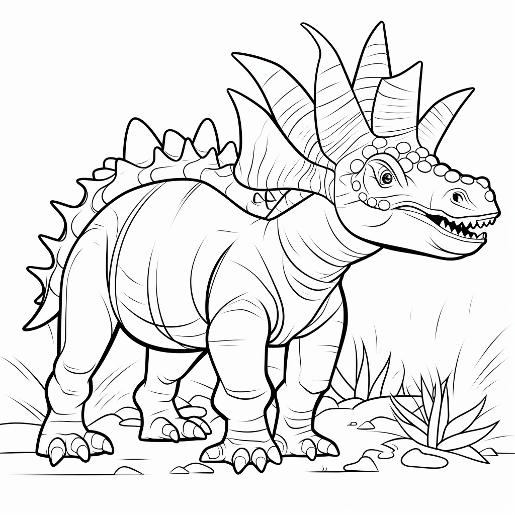 Königlicher Triceratops Ausmalbild und Malvorlage