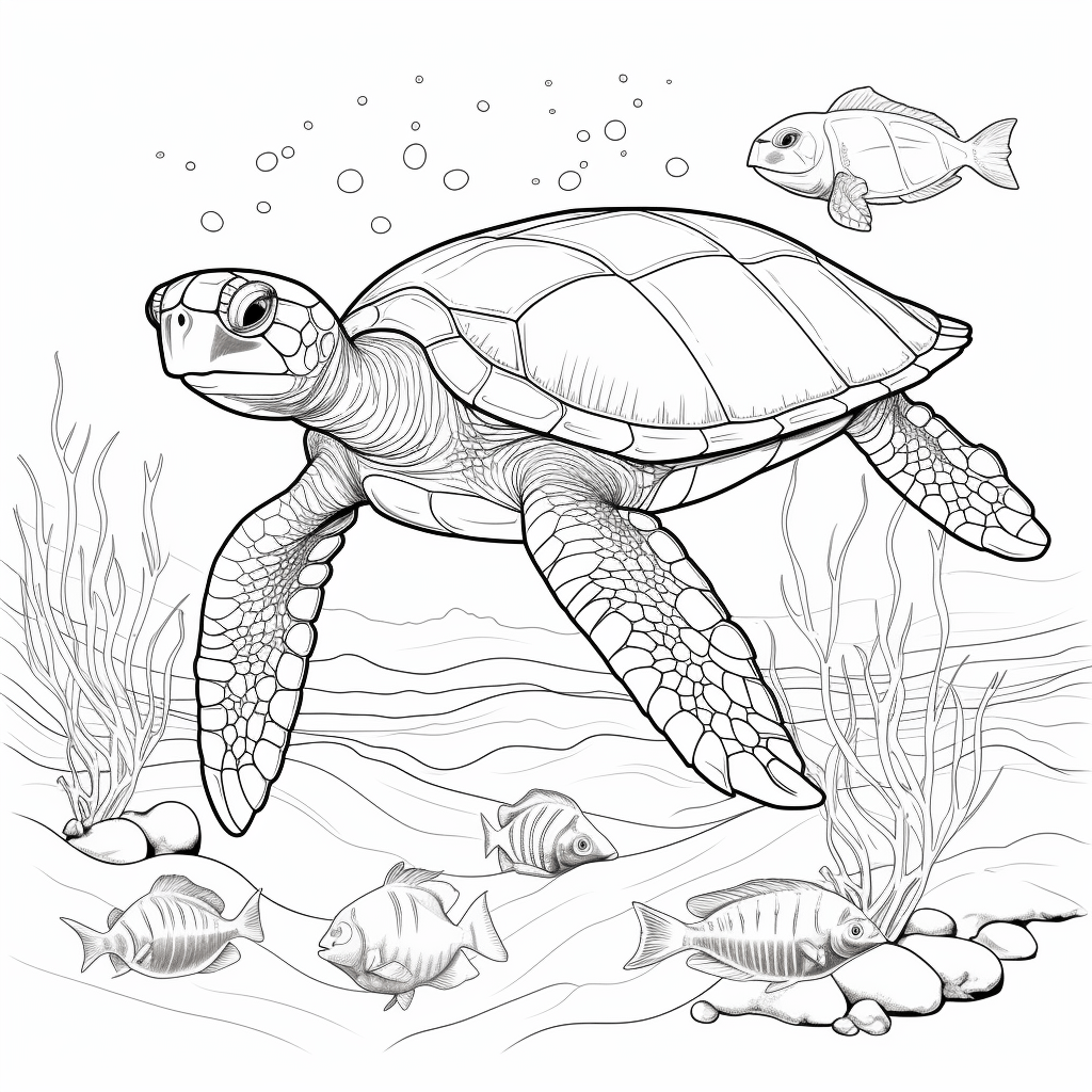Lederschildkröte hebt Krabbe hoch Ausmalbild und Malvorlage