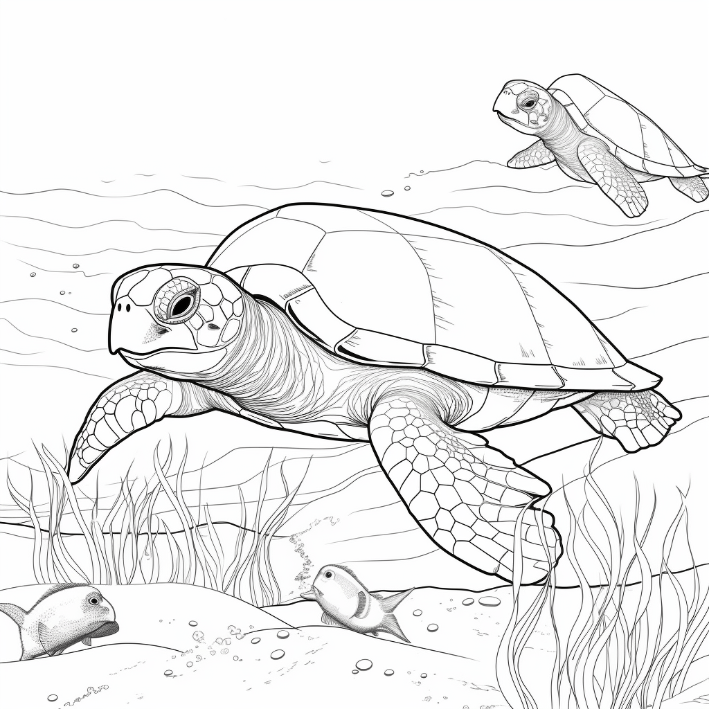 Lederschildkröte knabbert an Krabbe Ausmalbild und Malvorlage