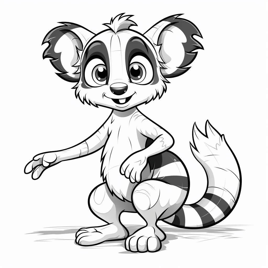 Lemur mit Fußball Ausmalbild und Malvorlage
