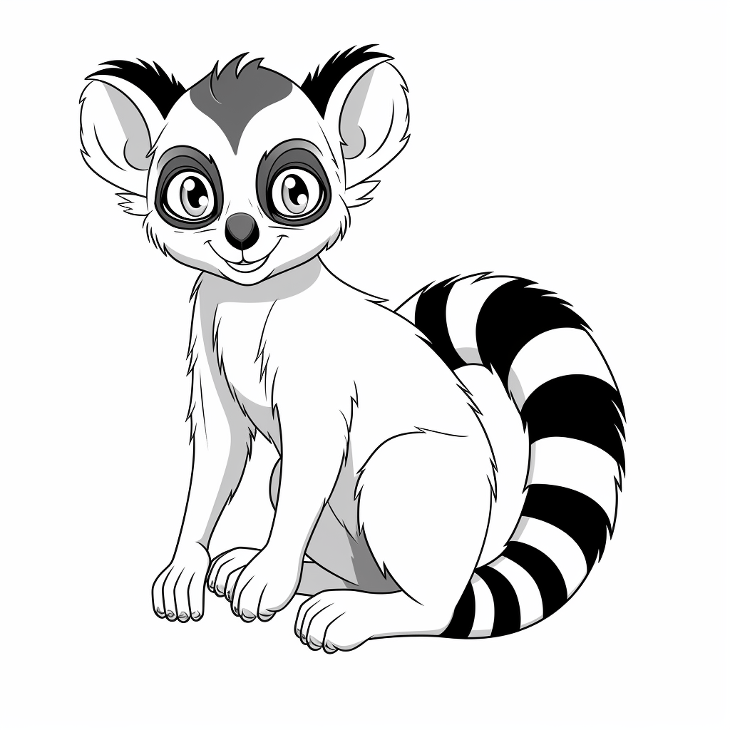Lemur mit Streifenmuster Ausmalbild und Malvorlage