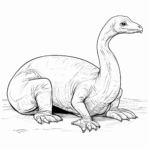 Müder Gallimimus Ausmalbild und Malvorlage