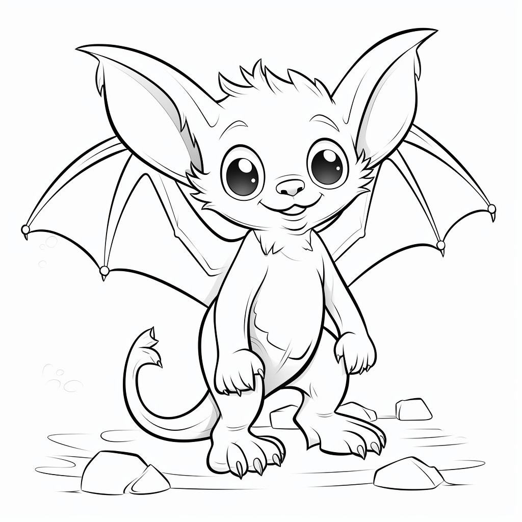 Neugierige Fledermaus Ausmalbild und Malvorlage