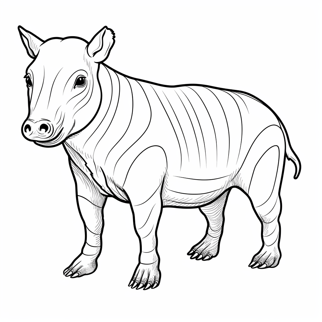 Neugieriger Tapir Ausmalbild und Malvorlage