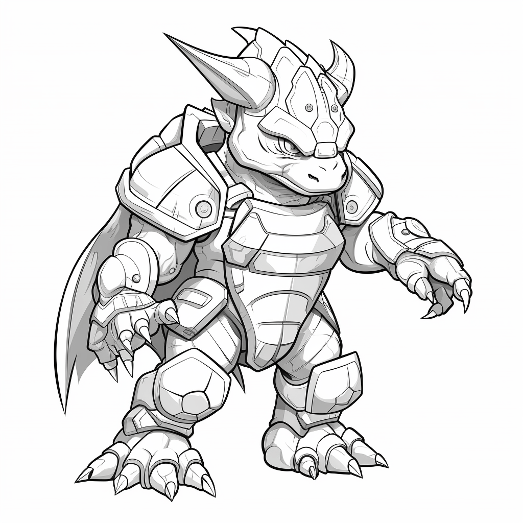 Ninja-Triceratops Ausmalbild und Malvorlage