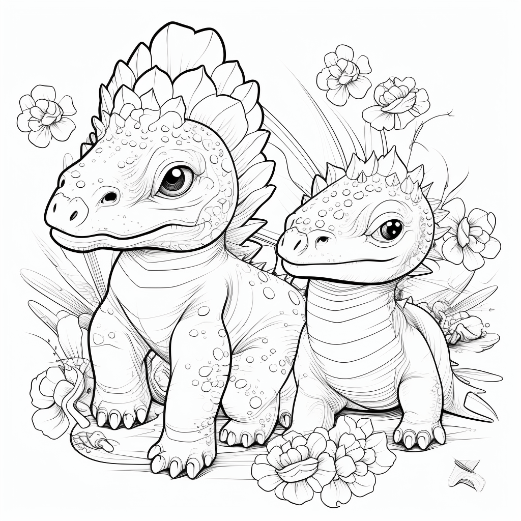 Pachycephalosaurus und Stegosaurus Ausmalbild und Malvorlage