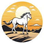 Pferd und Sonnenuntergang Ausmalbild und Malvorlage