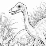 Pflanzenfressender Gallimimus Ausmalbild und Malvorlage